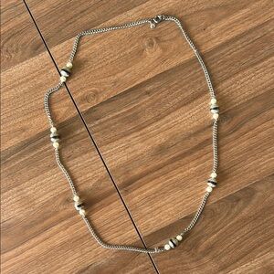 J. Crew Elegant Silver and Pearl Beaded Necklace!